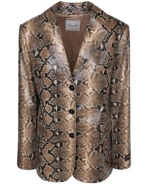 ERMANNO FIRENZE Snake-Print Single-Breasted Blazer - Brown