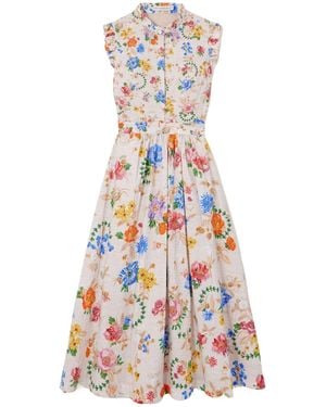 Mary Katrantzou Cotton-Poplin Midi Dress - White