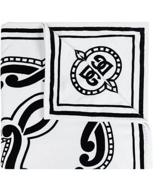 Dolce & Gabbana Logo Printed Bath Towel - White
