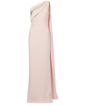 Roland Mouret Embellished One-Shoulder Cady Gown - Pink