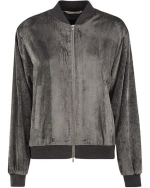 Peserico Casual Zip-Up Jacket - Gray