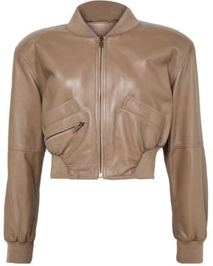 Chloé Zip-Up Leather Jacket - Natural