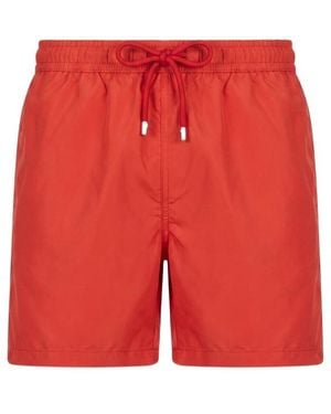 Fedeli Drawstring Swim Trunks - Red
