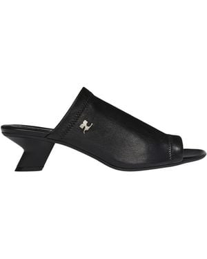 Courreges Wet Stretch Mules - Black