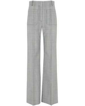 Victoria Beckham Pinstriped Straight-Leg Trousers - Grey
