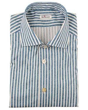 Kiton Pointed Collar Shirt - Blue