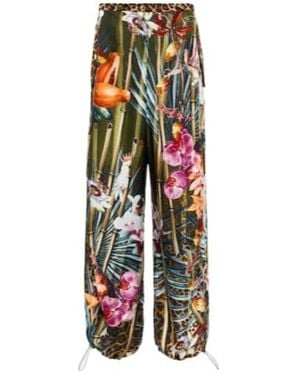 CAMILLA Floral Silk Balloon Trousers - White