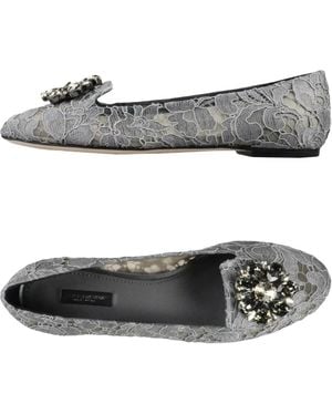 Dolce & Gabbana Lace Print Loafers - Gray