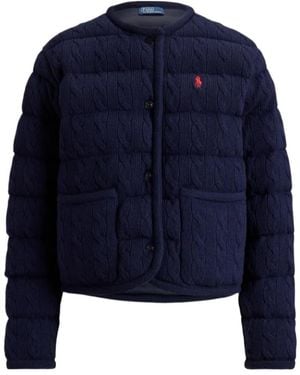 Polo Ralph Lauren Cable-Knit Quilted Jacket - Blue