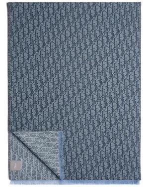 Dior Oblique Jacquard Scarf - Blue
