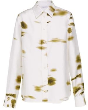 Ferragamo Ferragamo Blossom Printed Long Sleeved Shirt - White