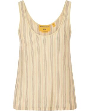 Guest In Residence Striped Cashmere Vest - Natural