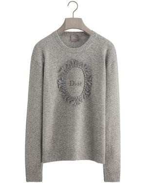 Dior Medaillon Sweater, Regular Fit - Gray