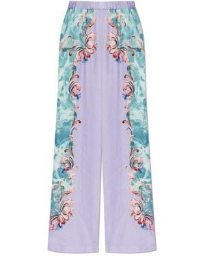 Versace Jeans Couture Couture Baroque Print Wide-Leg Trousers - Purple
