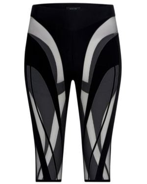 Mugler Eco Sport Spiral Mesh Bike Shorts - Black
