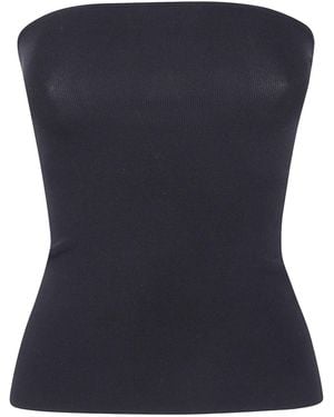 Entire studios Ribbed-Knit Strapless Top - Blue