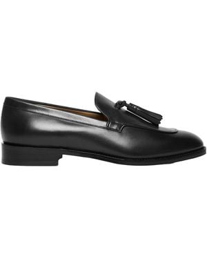 Max Mara Tassel Leather Loafers - Black