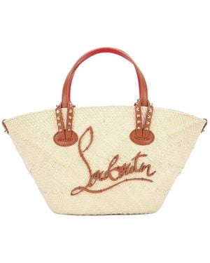 Christian Louboutin Logo Studded Tote Bag - Natural