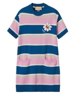 Gucci (Wmns) Striped Cotton Wool Dress 782228-Xkdz1-4915 - Blue