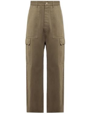 Rick Owens Mid-Rise Wide-Leg Cargo Trousers - Natural