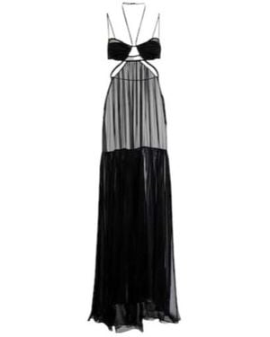 Nensi Dojaka Cutout Silk Maxi Dress - Black
