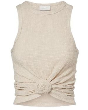 Magda Butrym Floral-Appliqué Tank Top - Natural