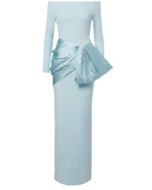Solace London Kori Satin-Trimmed Gown - Blue