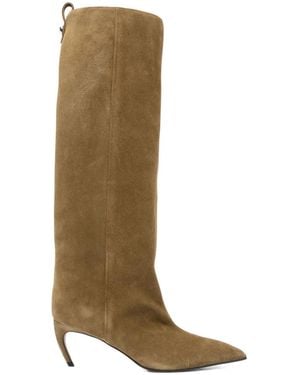 The Attico 70Mm Lea Boots - Natural