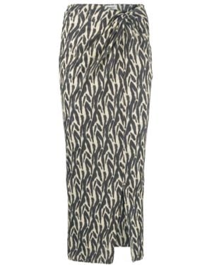 Nanushka Twist-Front Printed Sarong Skirt - Multicolor