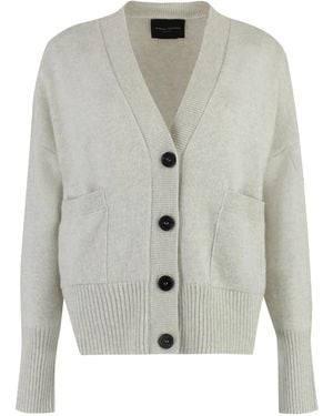 Roberto Collina V-Neck Ribbed Sweater - Gray