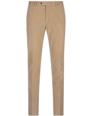 Pt Pantaloni Pt Torino Corduroy Straight Leg Trousers - Natural