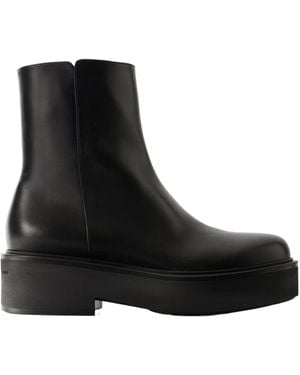 Gianvito Rossi Hiro Bootie Leather Ankle Boots - Black