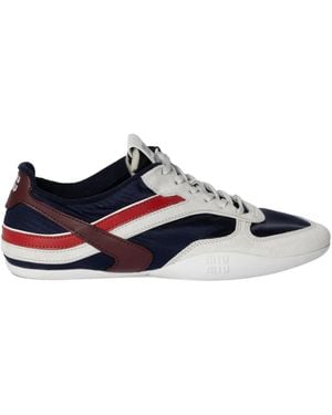 Miu Miu Gymnasium Technical Fabric And Suede Sneakers in
