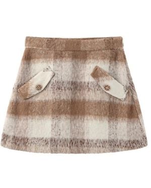 Marissa Chiara Plaid Skirt - Natural