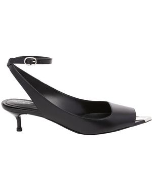 McQueen Punk Pointed-Toe Sandals - Black