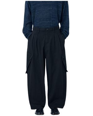 Yohji Yamamoto Casual Trousers With Belt Loops - Blue