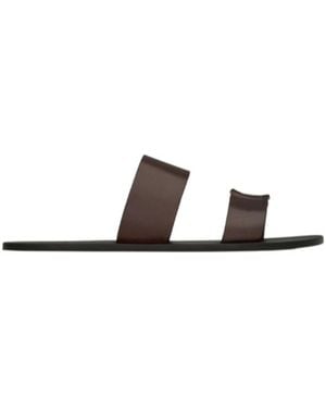 Saint Laurent Babylone Logo Plaque Slides - White