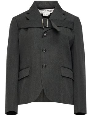 Comme des Garçons Tailored Blazer With A Tab-Collar Detail - Black
