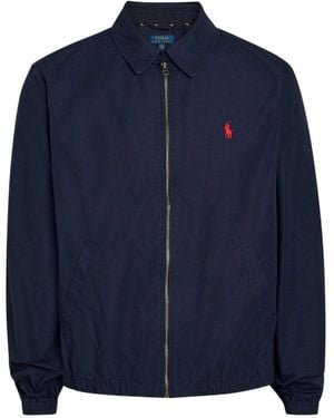 Polo Ralph Lauren Logo-Embroidered Cotton-Poplin Jacket - Blue