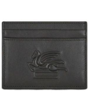 Etro Embossed Logo Card Bag - Black