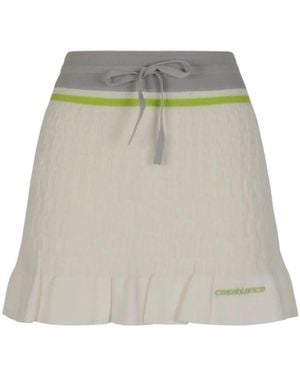 CASABLANCA Drawstring Ruffled Mini Skirt - White