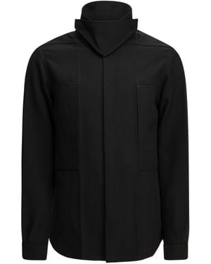 Rick Owens Fw26 Tower Runway Outershirt - Black