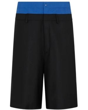 Ambush Contrasted Waist Knee-Length Shorts - Blue