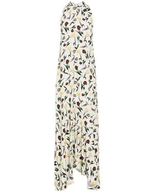 Marni Floral Sleeveless Dress - Metallic