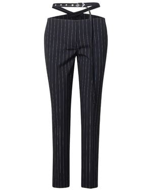 The Attico The Cut-Out Waist Striped Pants - Blue