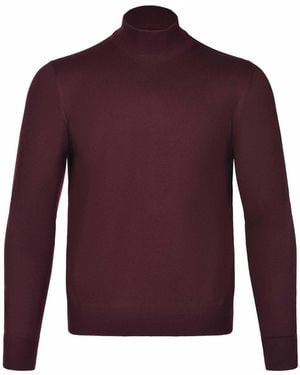 Tagliatore High Neck Knitted Jumper - Purple