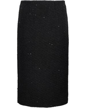 Roland Mouret Sequin Boucle Midi Skirt - Black