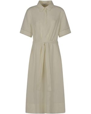 Peserico Belted Shirt Dress - Natural