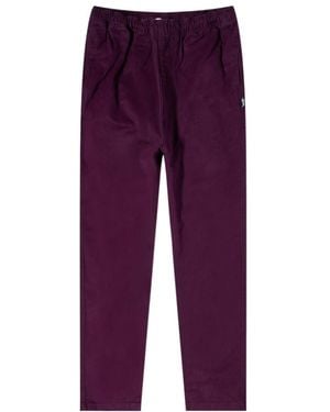 Stussy Elasticated-Waistband Pants - Purple