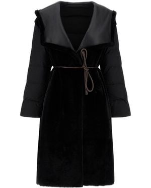 Herno Quilted Hooded Coat - Black